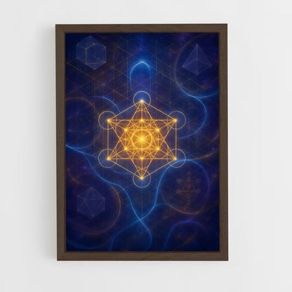 ap-metatron cube-3 cadre Bois foncé
