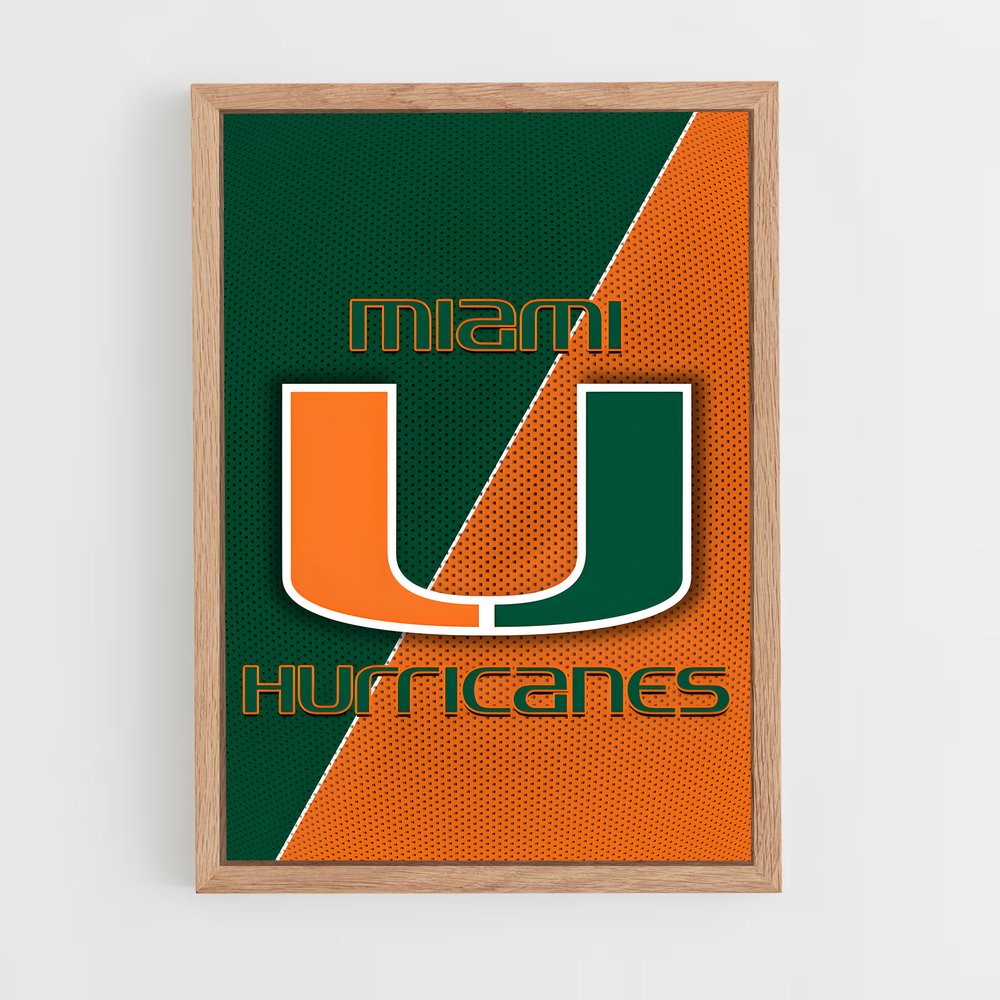 ap-miami hurricanes-3 cadre Bois clair