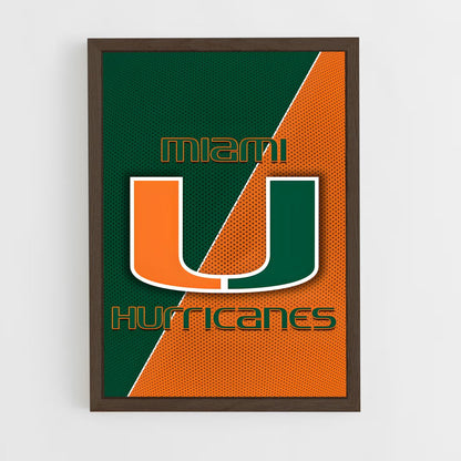 ap-miami hurricanes-3 cadre Bois foncé