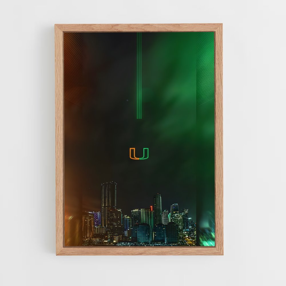 ap-miami hurricanes-6 cadre Bois clair