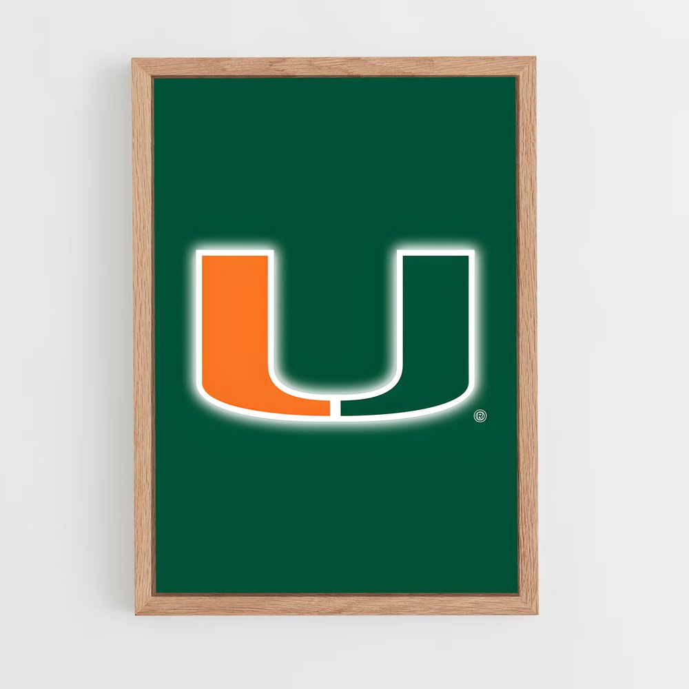 ap-miami hurricanes-8 cadre Bois clair