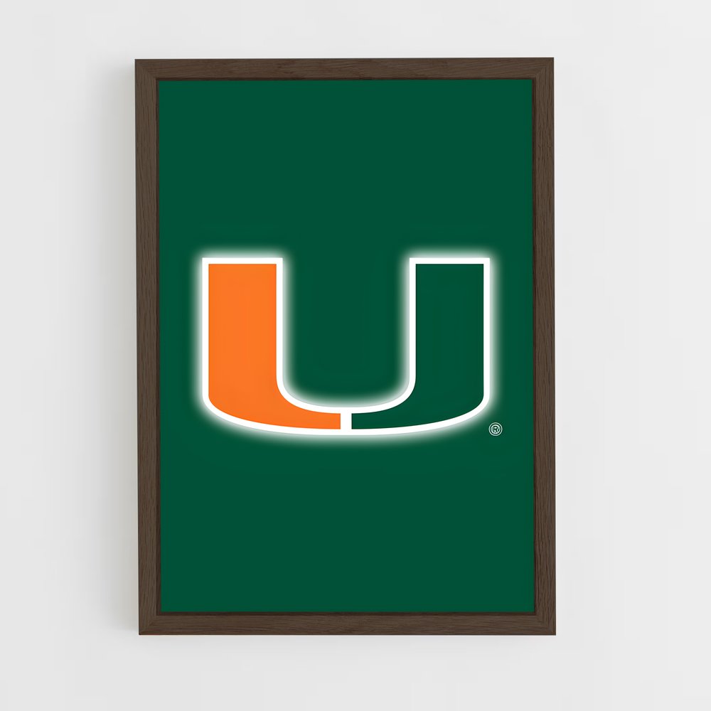 ap-miami hurricanes-8 cadre Bois foncé