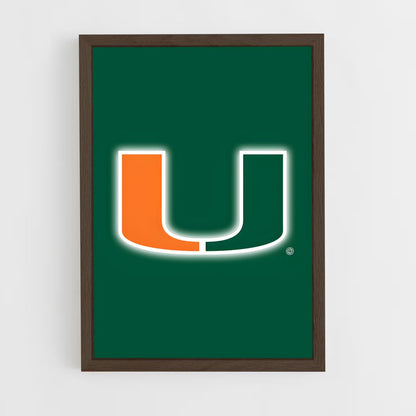ap-miami hurricanes-8 cadre Bois foncé