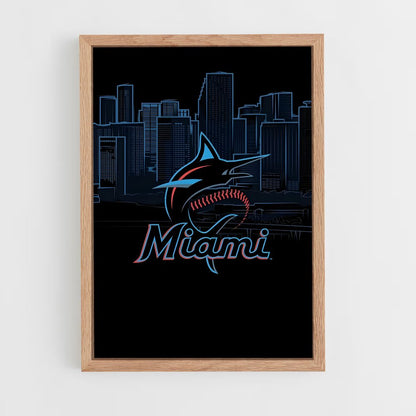 ap-miami marlins-2 cadre Bois clair