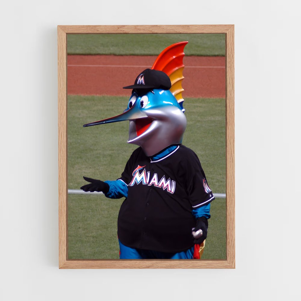 ap-miami marlins-4 cadre Bois clair