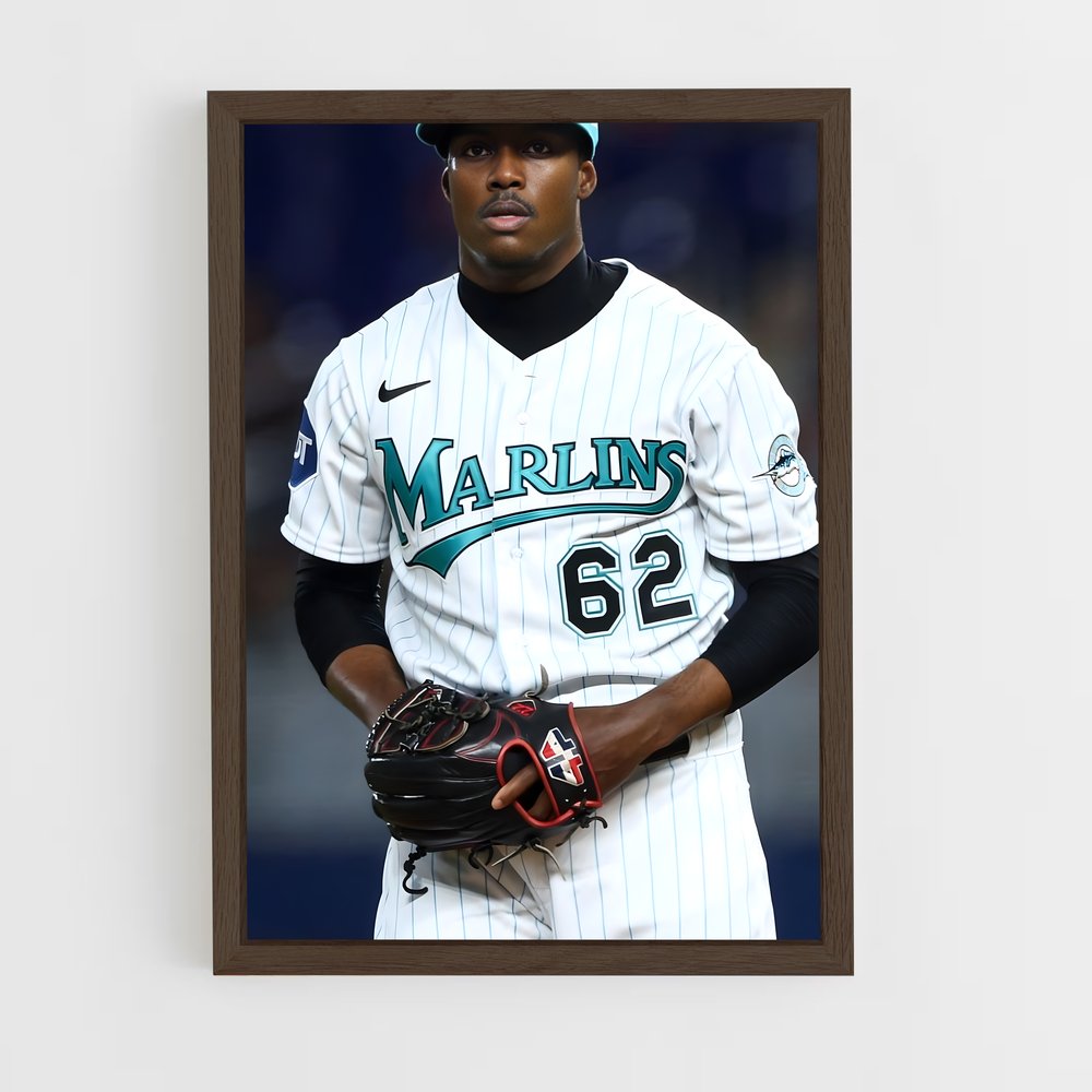 ap-miami marlins-7 cadre Bois foncé
