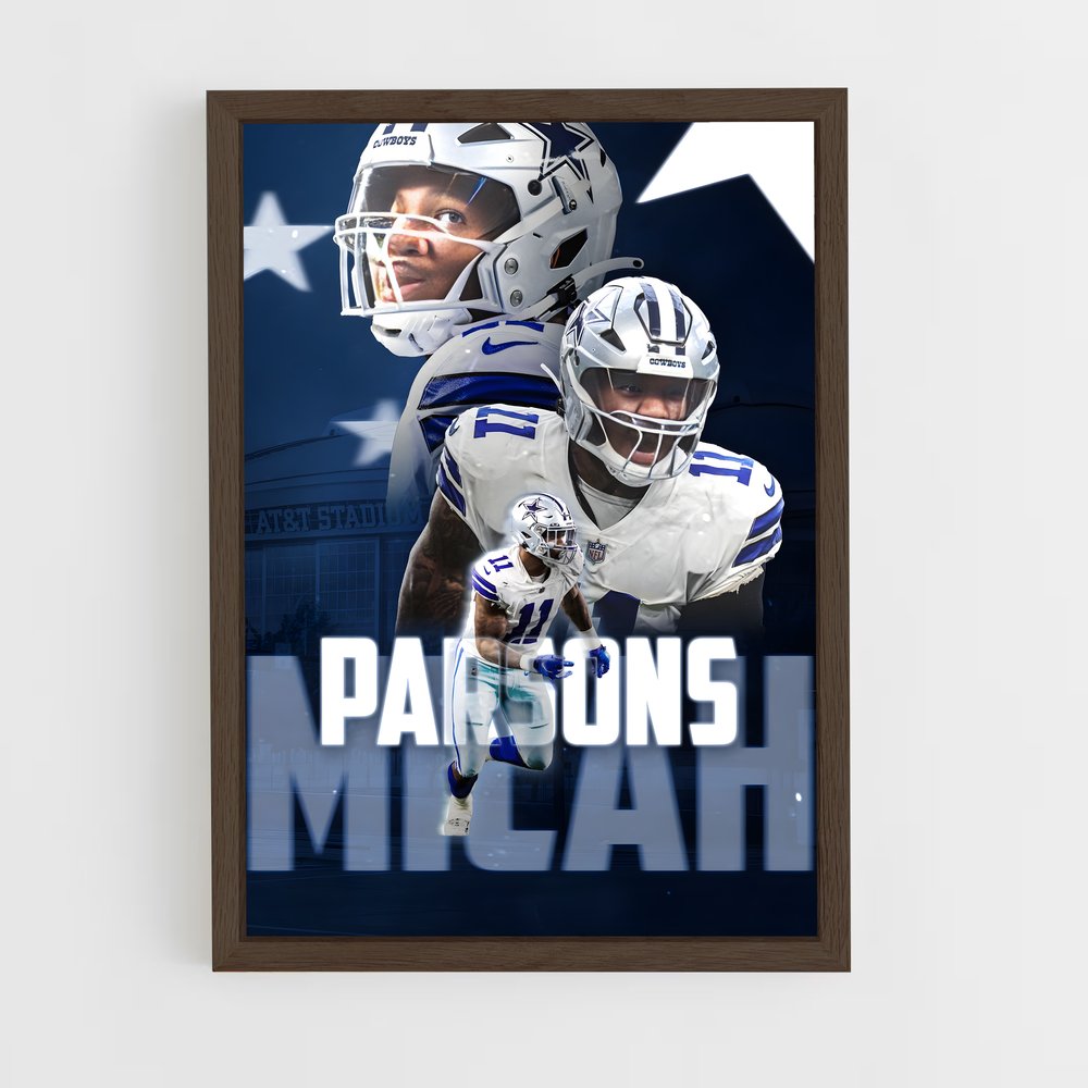ap-micah parsons-6 cadre Bois foncé