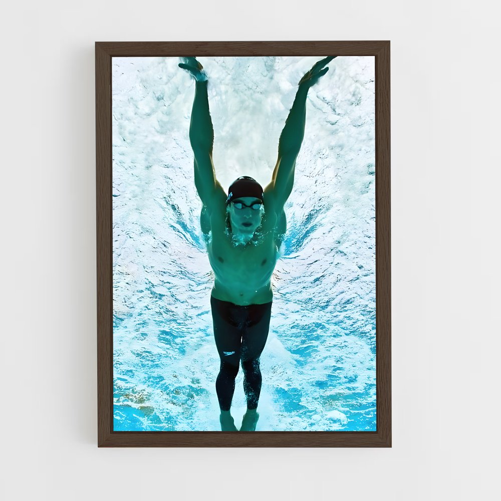 ap-michael phelps-4 cadre Bois foncé