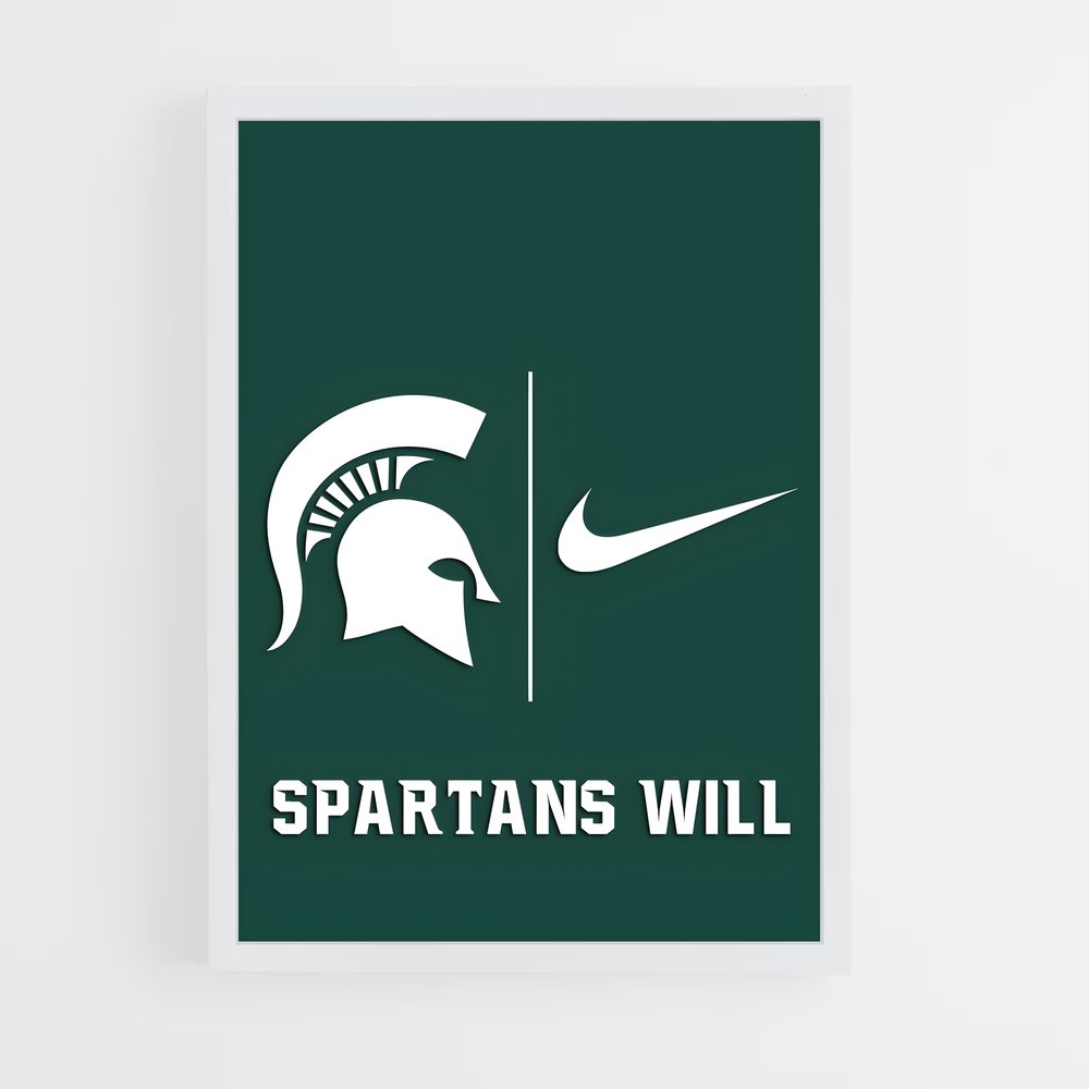 ap-michigan state spartans-1 cadre Blanc