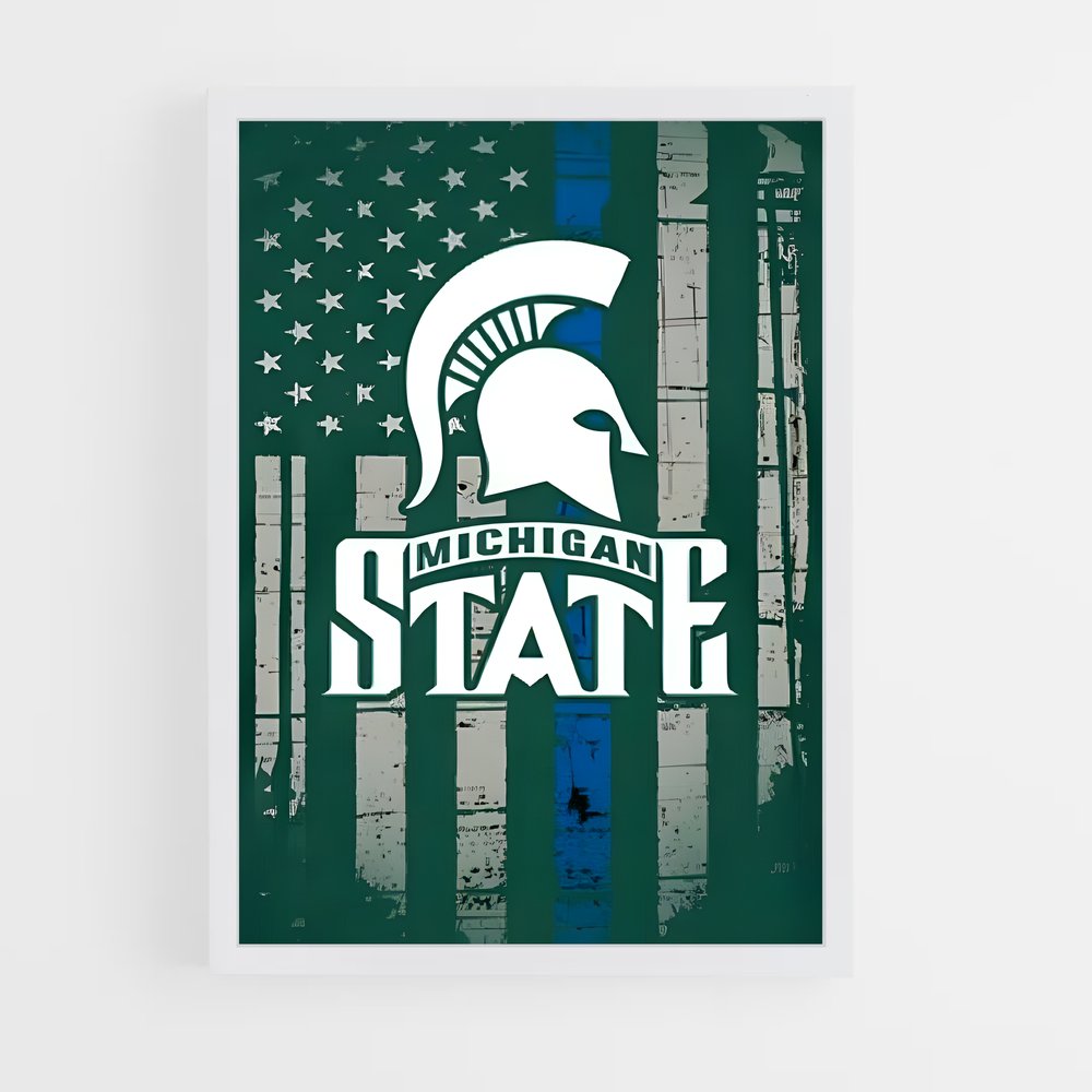 ap-michigan state spartans-2 cadre Blanc