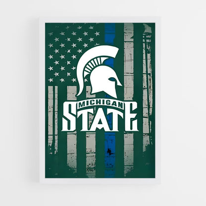 ap-michigan state spartans-2 cadre Blanc
