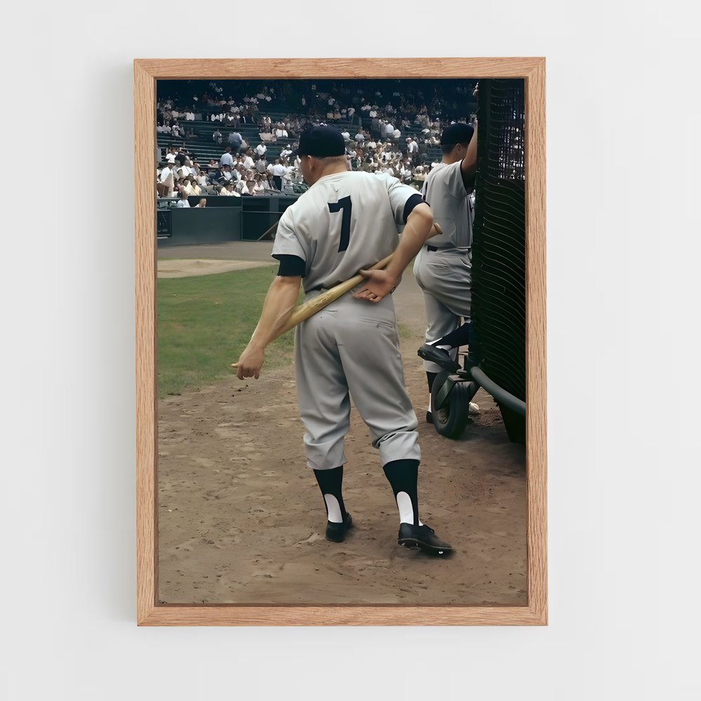 ap-mickey mantle-7 cadre Bois clair