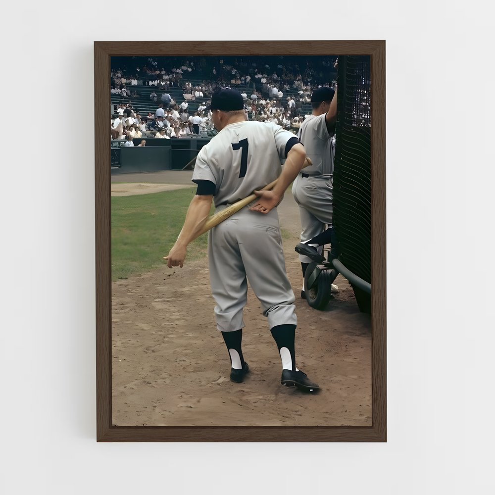 ap-mickey mantle-7 cadre Bois foncé
