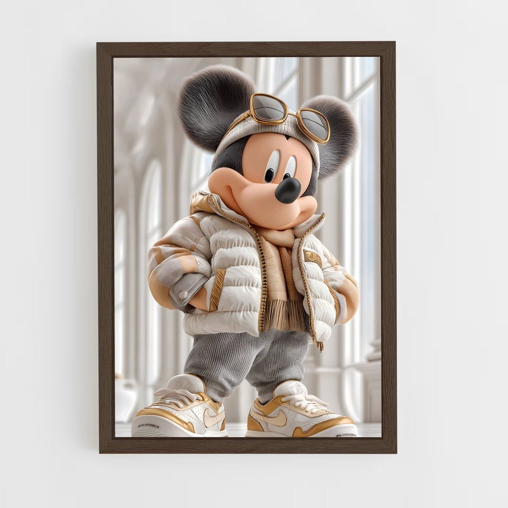 ap-mickey mouse-3 cadre Bois foncé