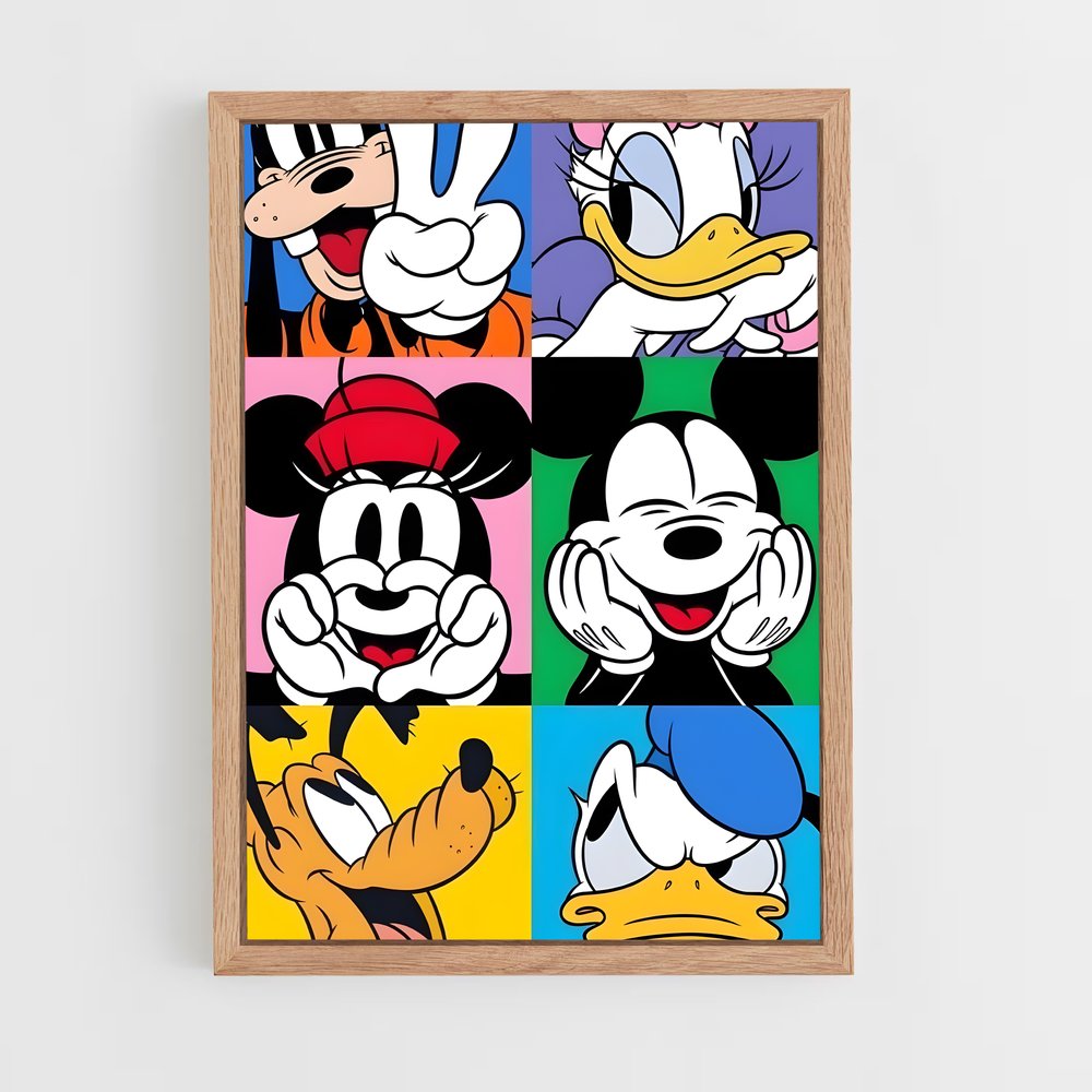 ap-mickey mouse-4 cadre Bois clair