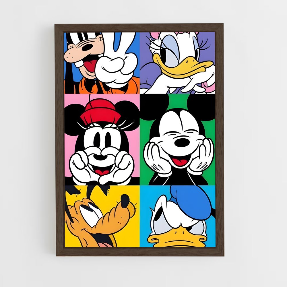 ap-mickey mouse-4 cadre Bois foncé