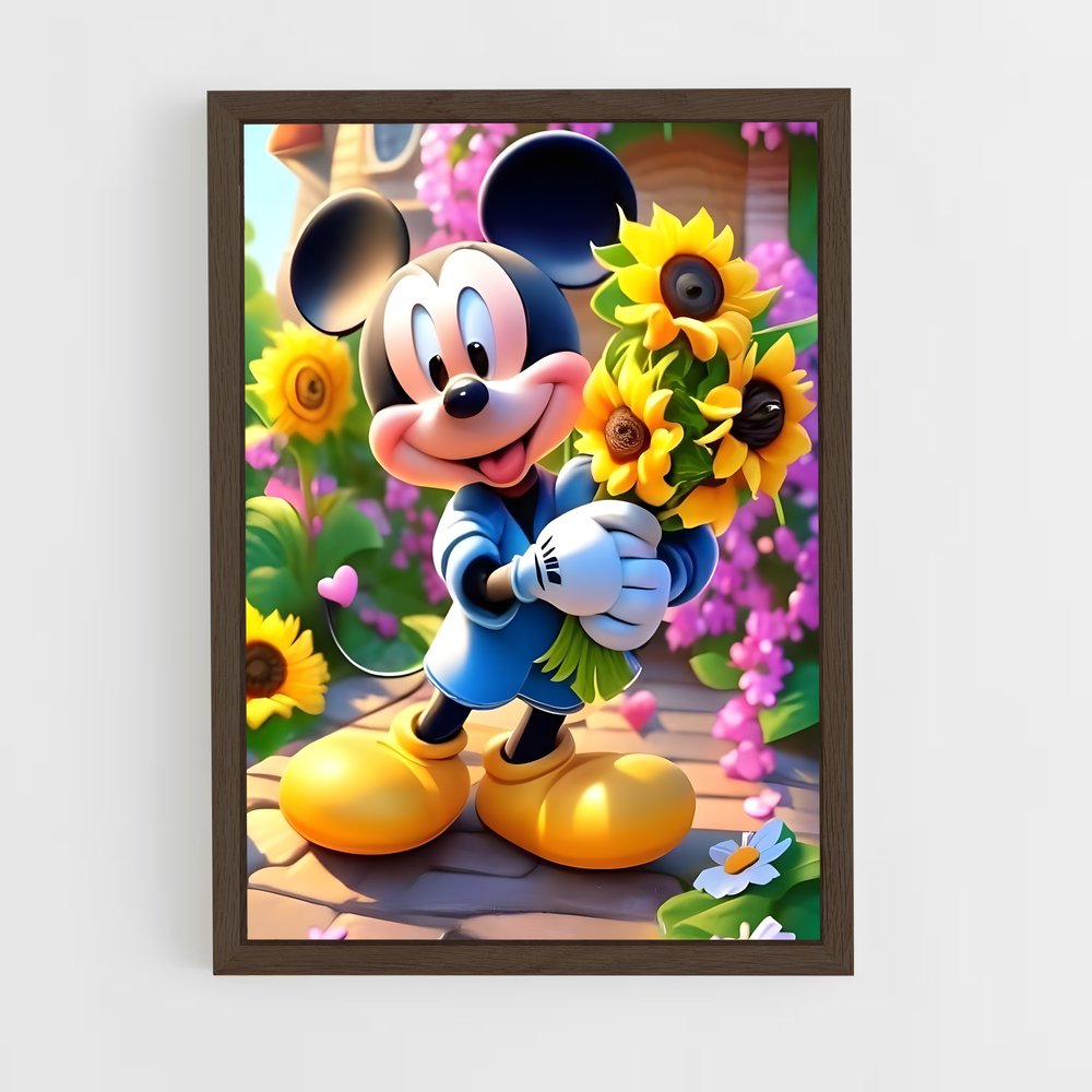 ap-mickey mouse-6 cadre Bois foncé
