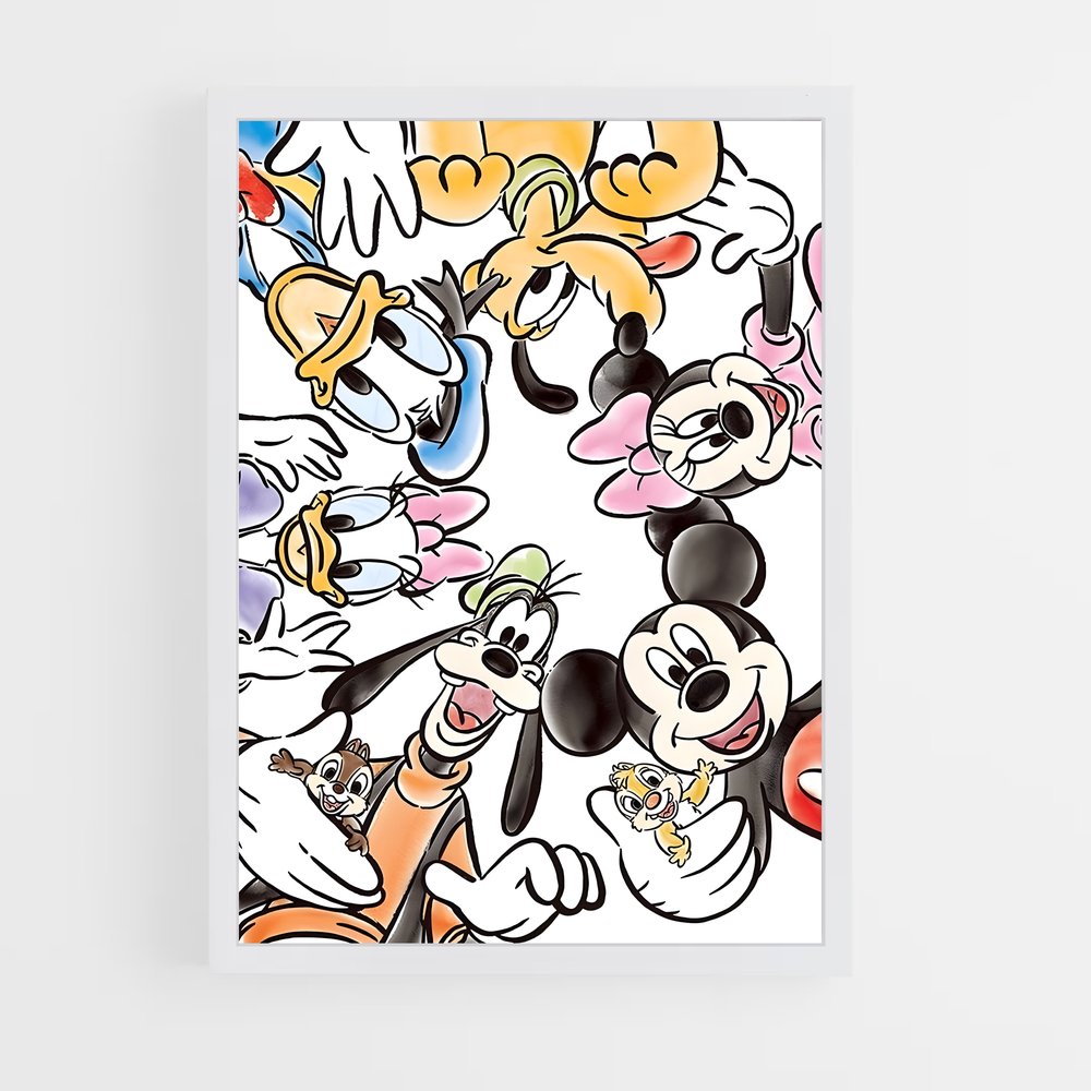 ap-mickey mouse-9 cadre Blanc
