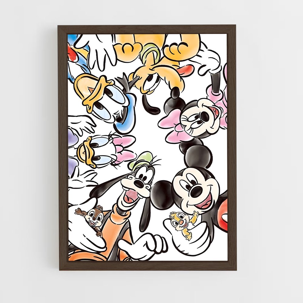 ap-mickey mouse-9 cadre Bois foncé