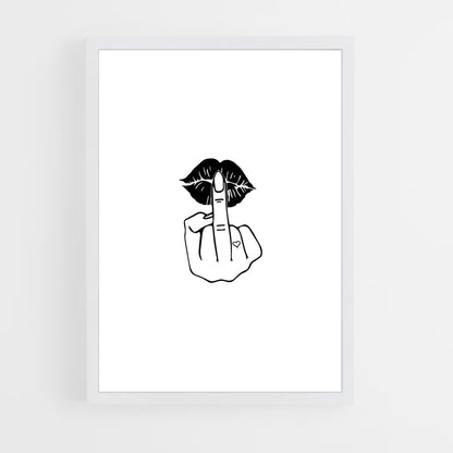 ap-middle finger-5 cadre Blanc
