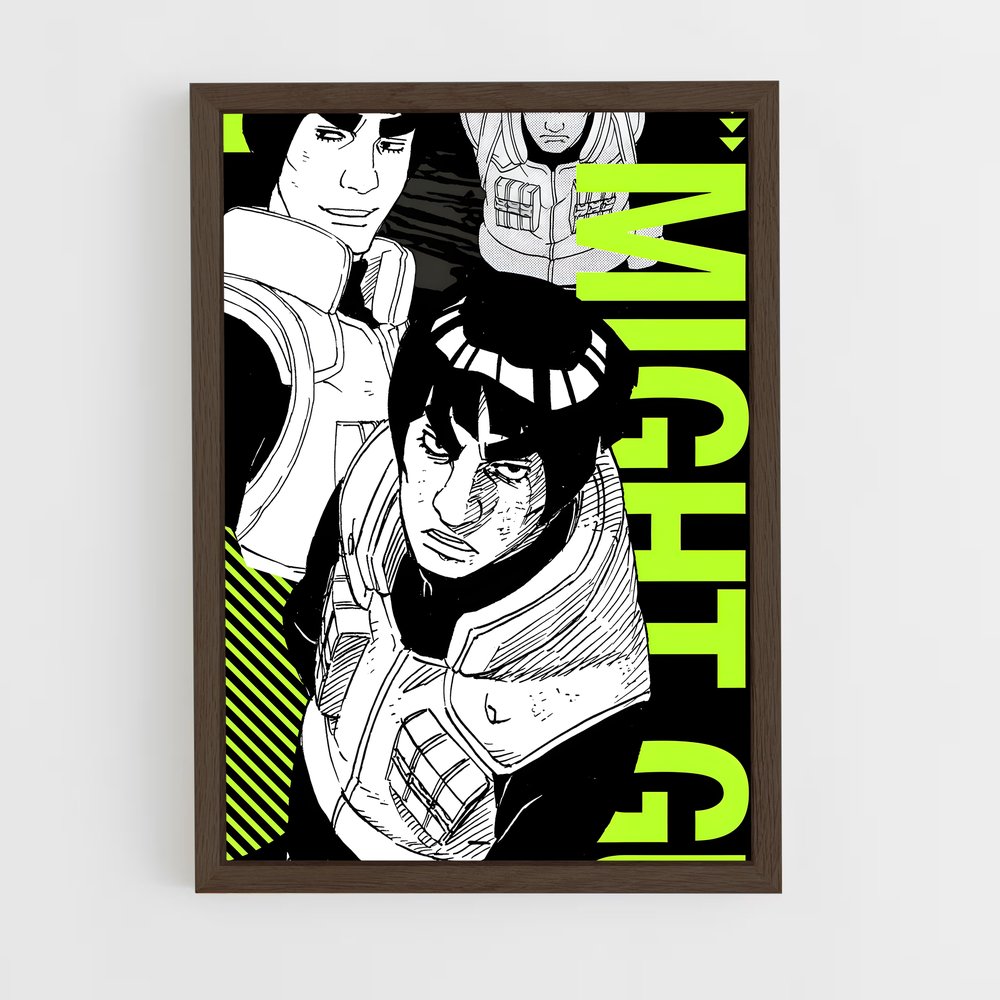 ap-might guy-3 cadre Bois foncé