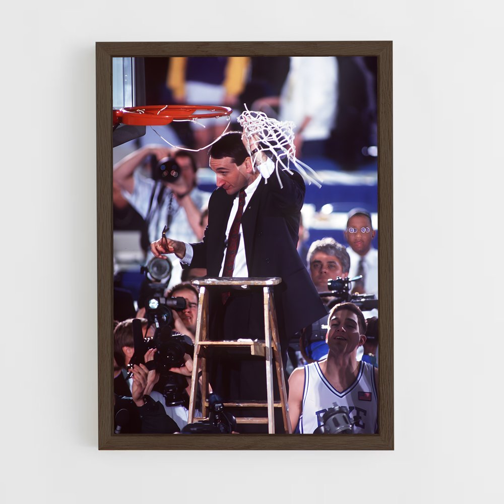 ap-mike krzyzewski-2 cadre Bois foncé