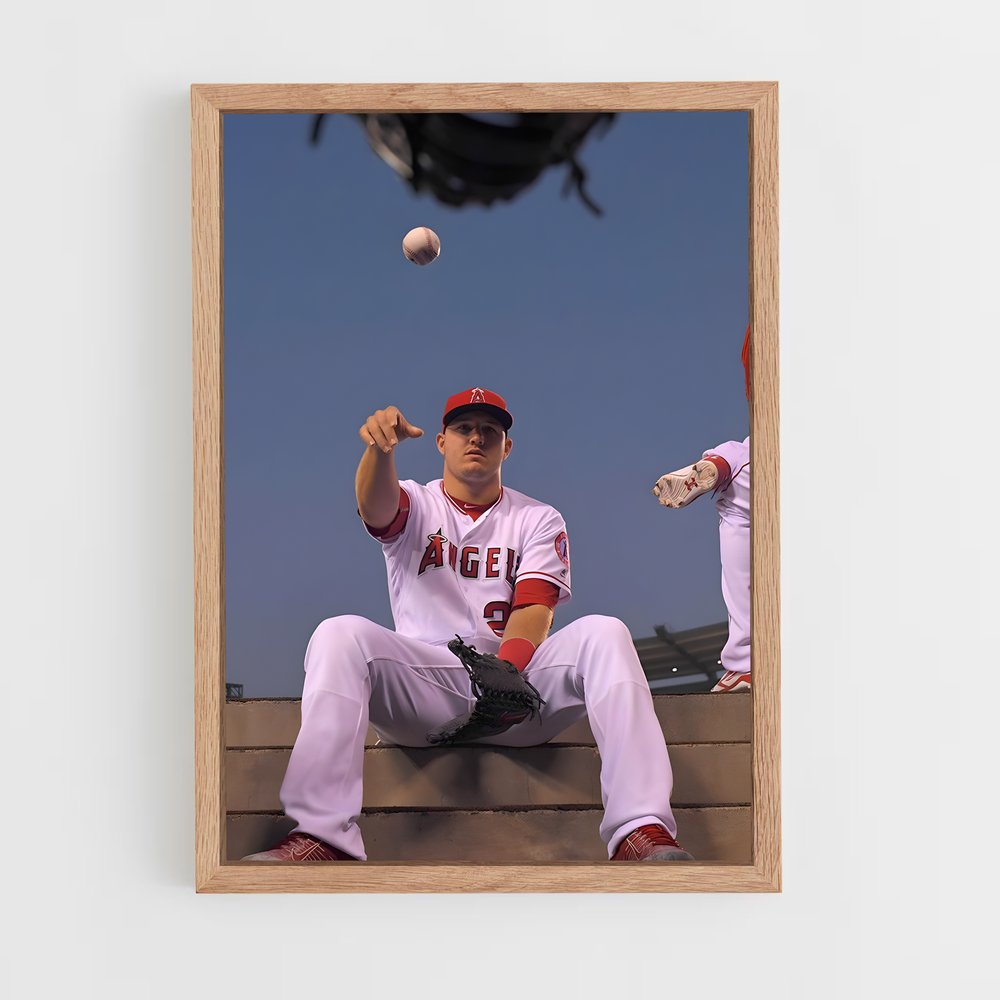 ap-mike trout-1 cadre Bois clair