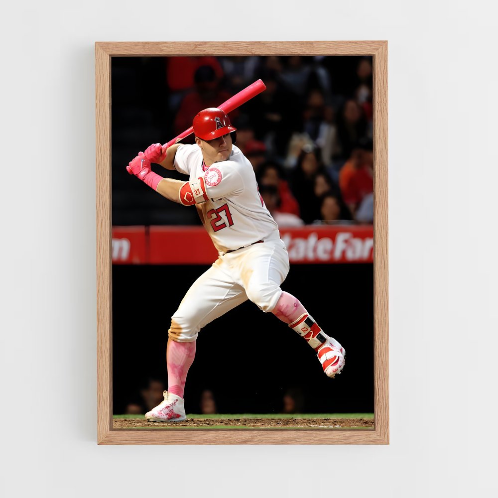 ap-mike trout-2 cadre Bois clair