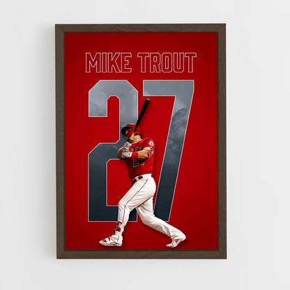 ap-mike trout-4 cadre Bois foncé