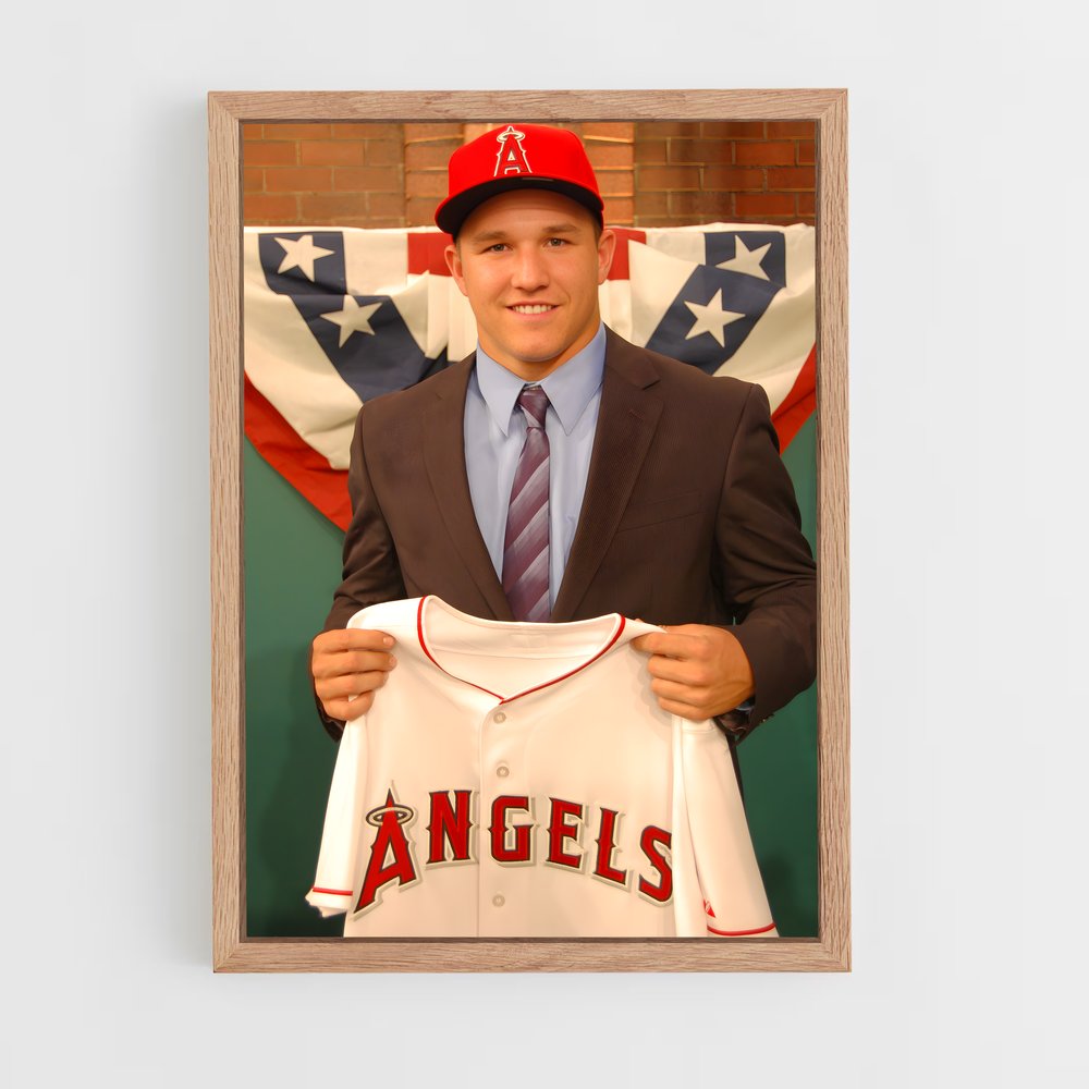 ap-mike trout-5 cadre Bois clair