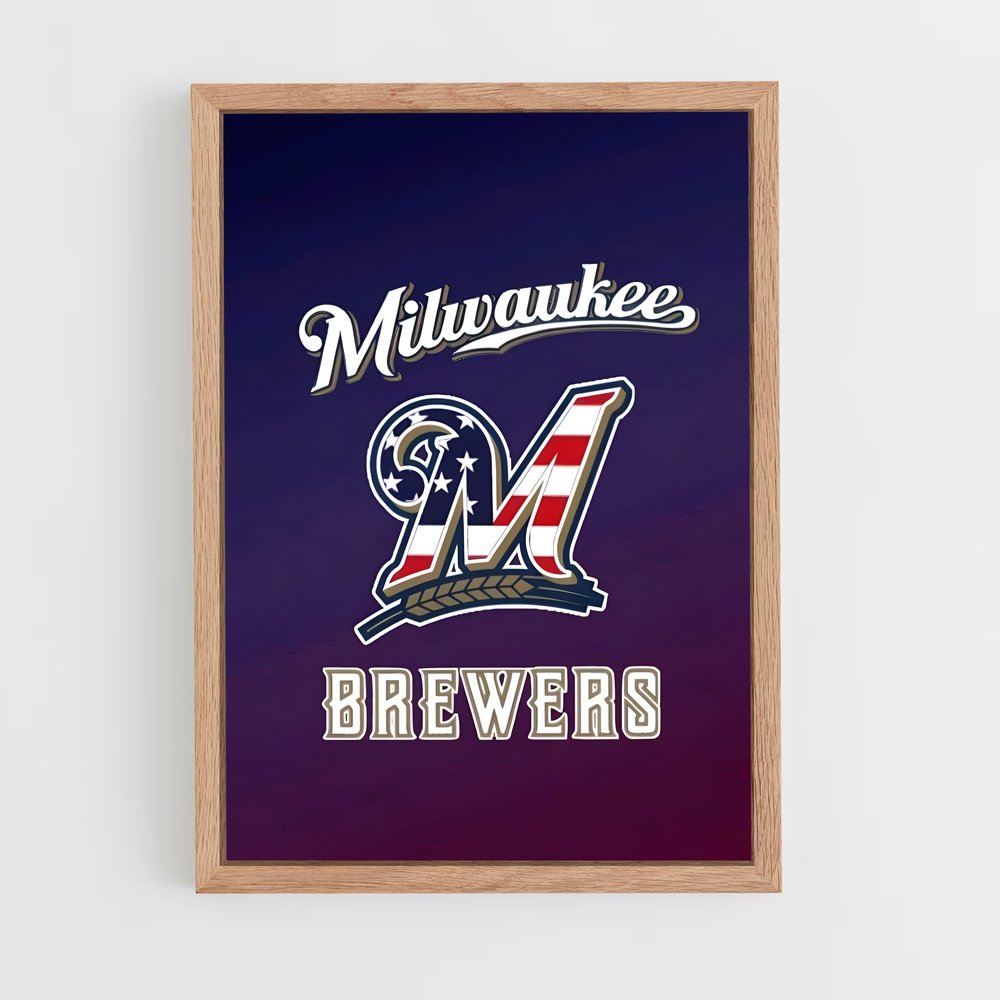 ap-milwaukee brewers-3 cadre Bois clair