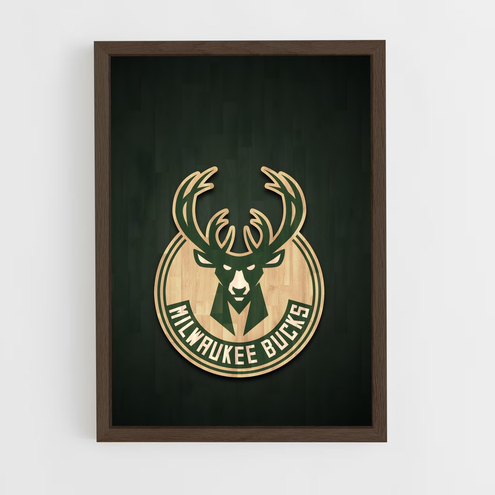 ap-milwaukee bucks-12 cadre Bois foncé