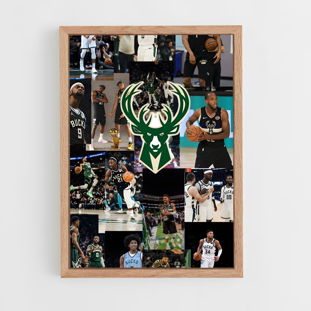 ap-milwaukee bucks-7 cadre Bois clair