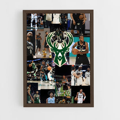 ap-milwaukee bucks-7 cadre Bois foncé