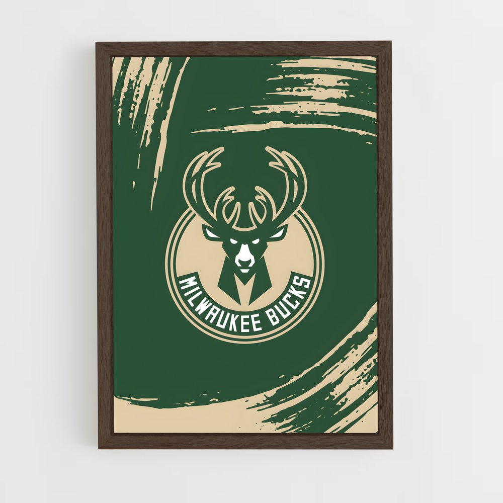 ap-milwaukee bucks-9 cadre Bois foncé