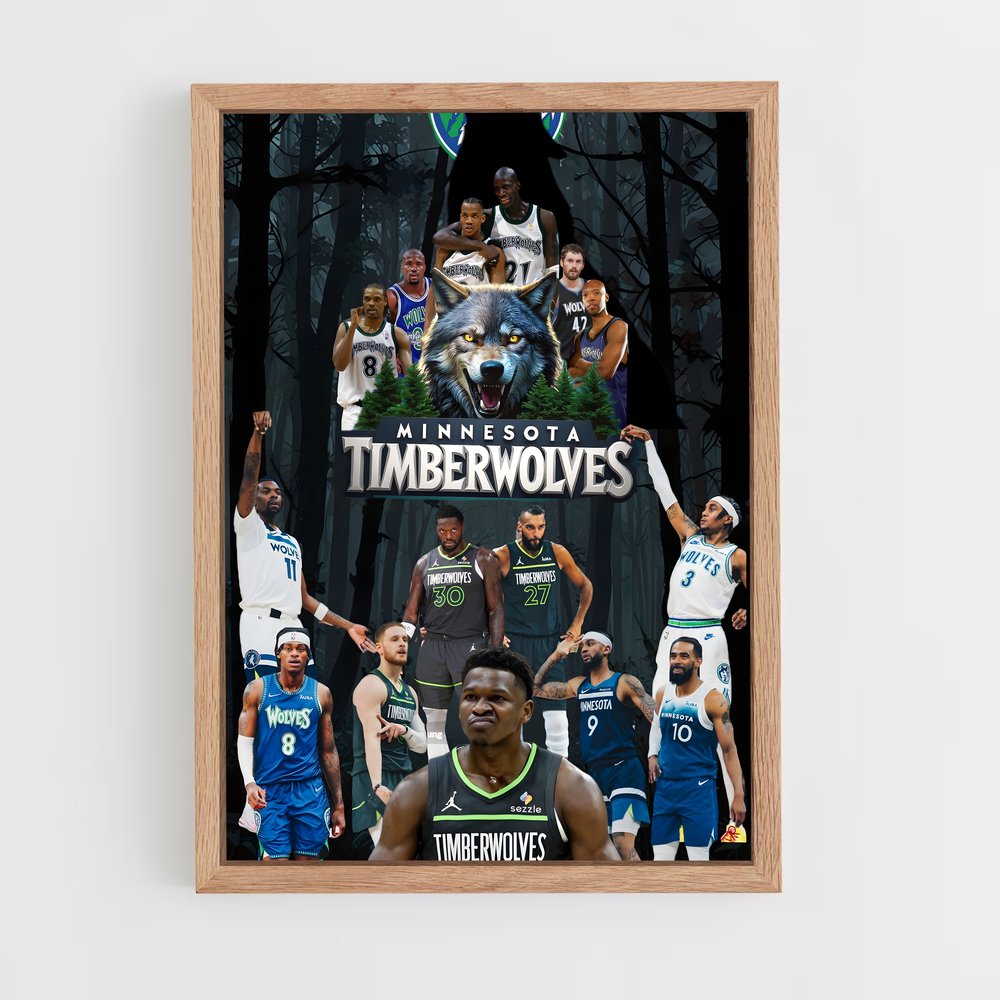 ap-minnesota timberwolves-7 cadre Bois clair