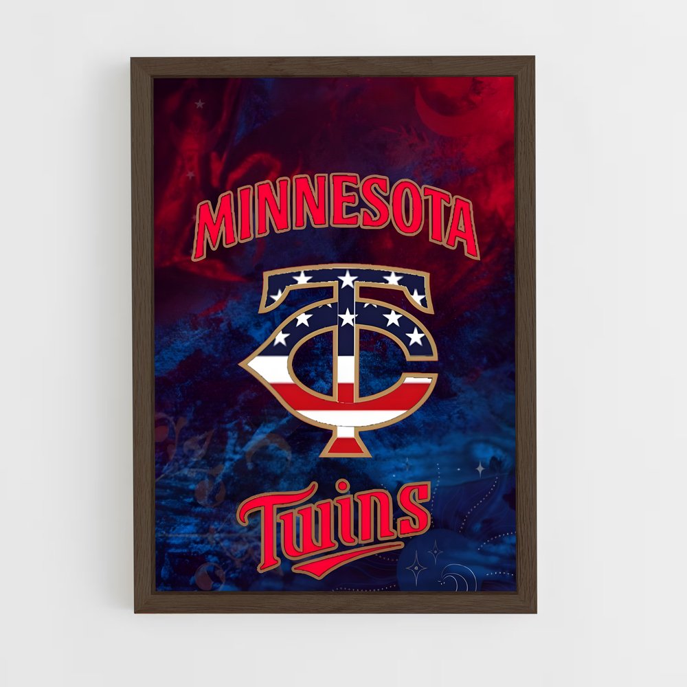 ap-minnesota twins-4 cadre Bois foncé