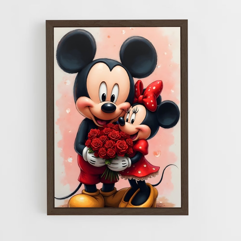 ap-minnie mouse-12 cadre Bois foncé