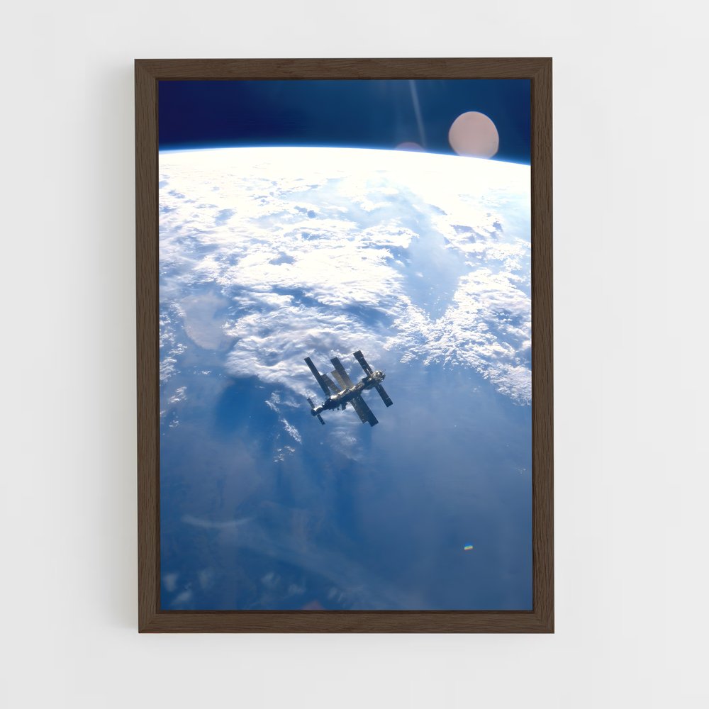 ap-mir space station-1 cadre Bois foncé