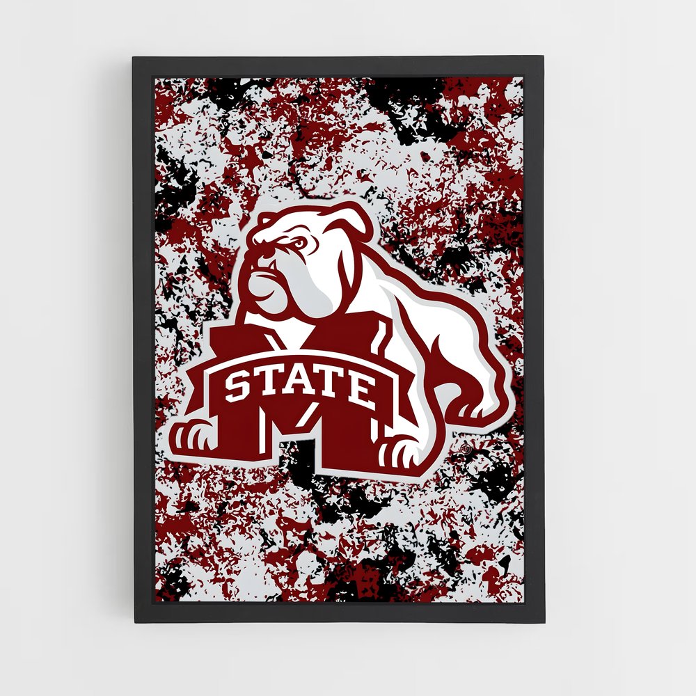 ap-mississippi state bulldogs-2 cadre Noir