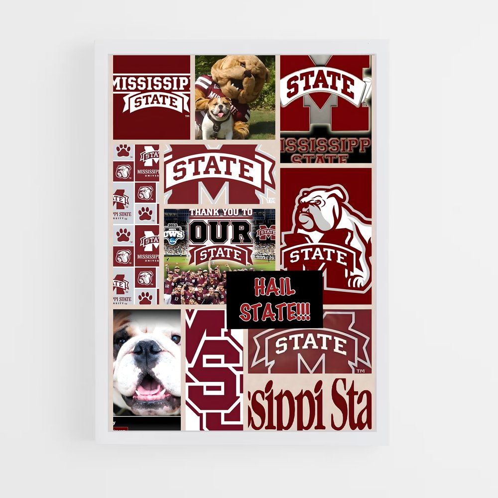 ap-mississippi state bulldogs-3 cadre Blanc