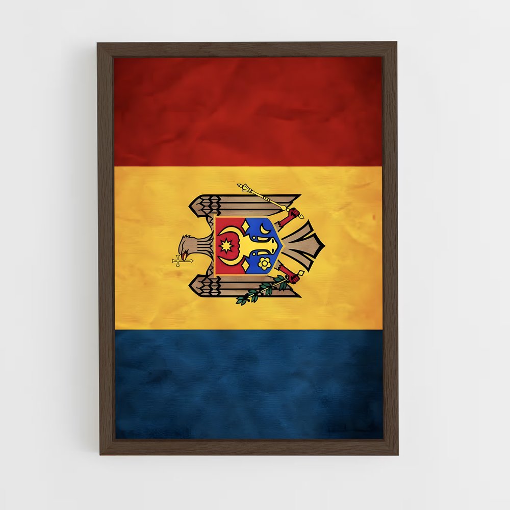 ap-moldova flag-1 cadre Bois foncé