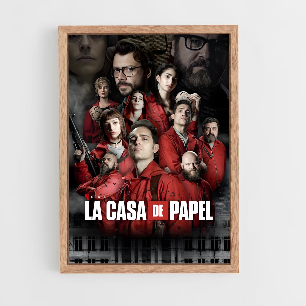 ap-money heist la casa de papel-9 cadre Bois clair