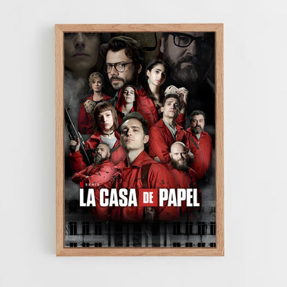 ap-money heist la casa de papel-9 cadre Bois clair