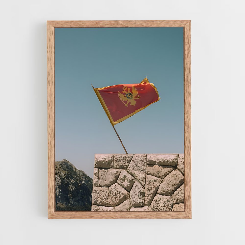 ap-montenegro flag-3 cadre Bois clair