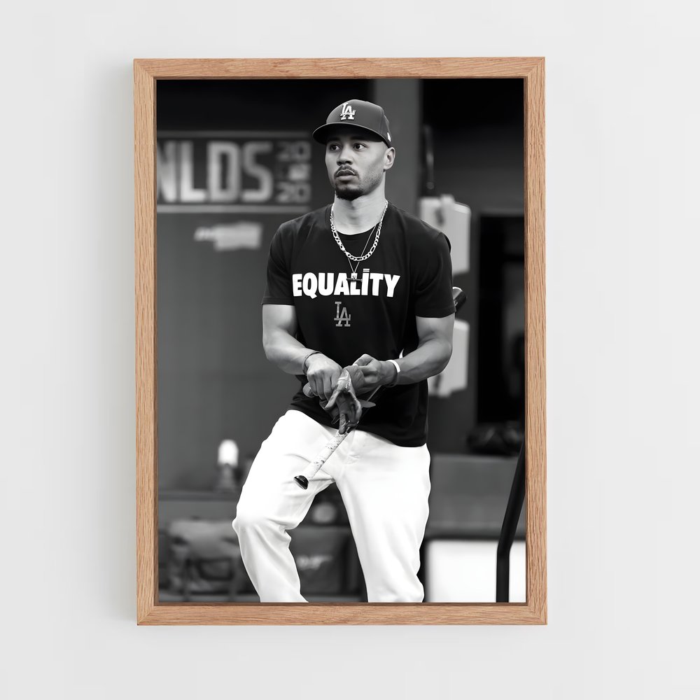 ap-mookie betts-10 cadre Bois clair
