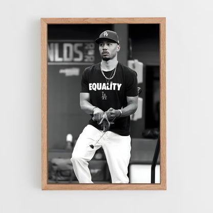 ap-mookie betts-10 cadre Bois clair