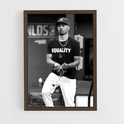 ap-mookie betts-10 cadre Bois foncé
