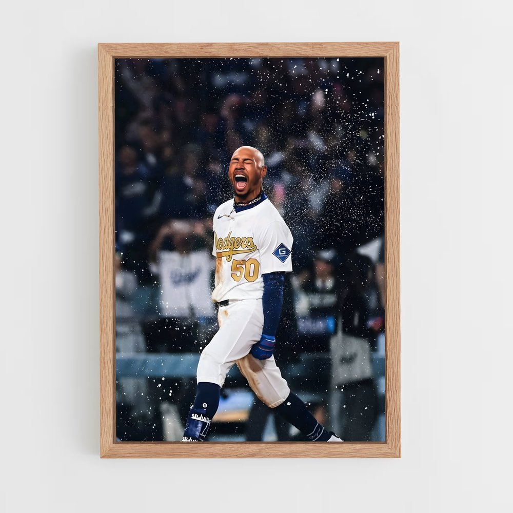 ap-mookie betts-4 cadre Bois clair