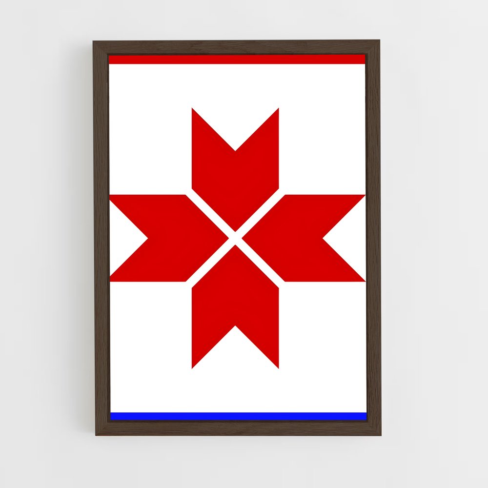ap-mordovia flag-1 cadre Bois foncé